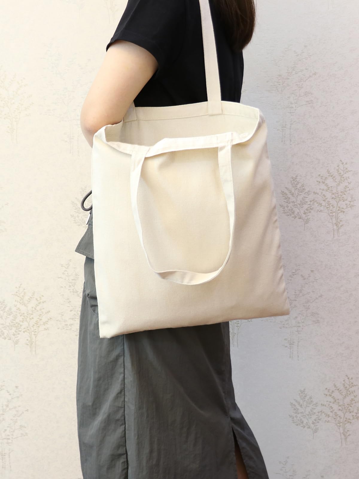 Borsa di tela da donna, riutilizzabile, in cotone, per la spesa, idea regalo, per fai da te