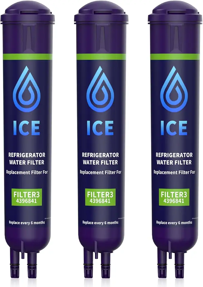 Perfect Ice Refrigerator Water Filter Compatible with Whirlpool EDR3RXD1,EDR3RXD1B,4396841,4396710,4396710P,4396710B, Kenm0re 9083,9030,46-9030(3 Pack Blue)