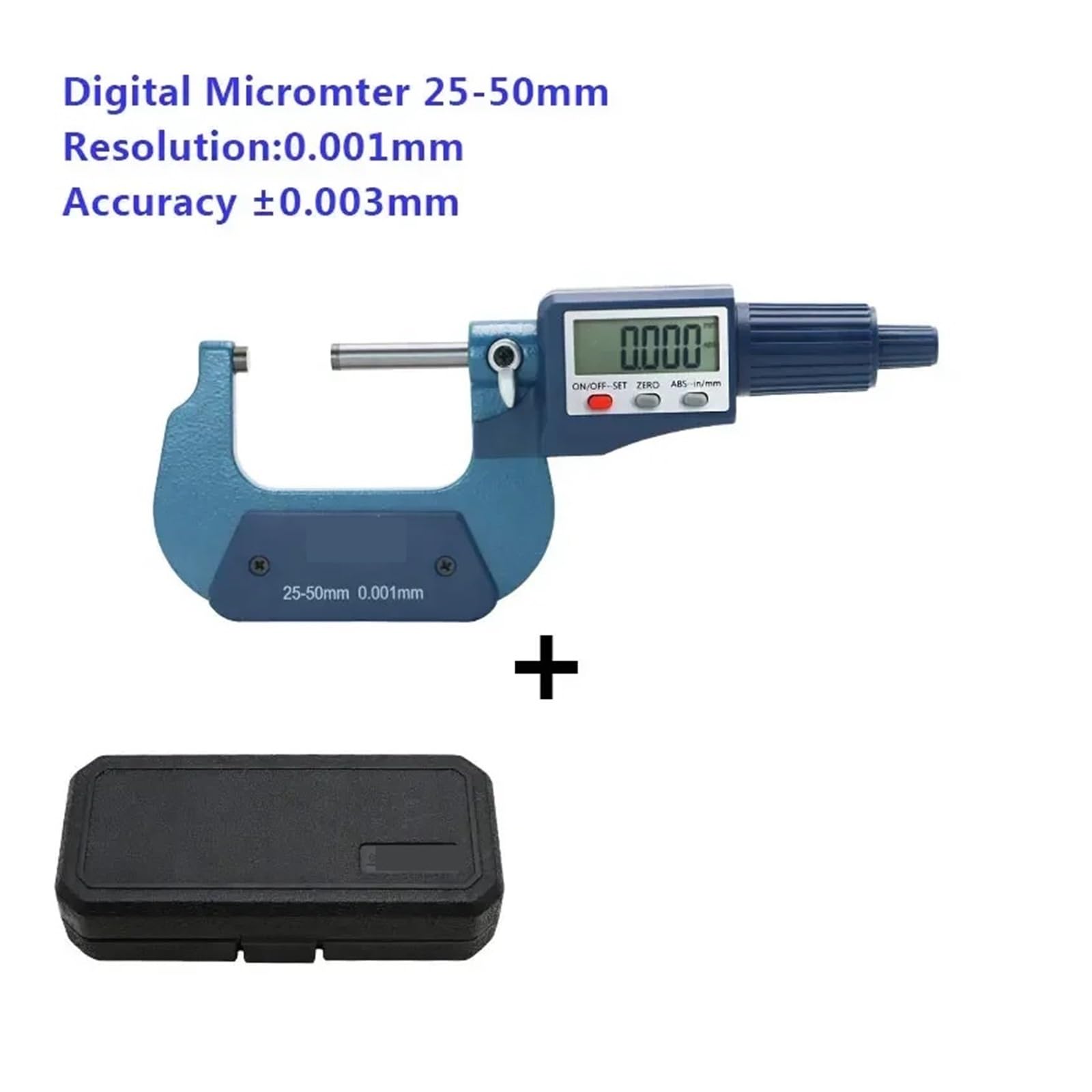 Calibre de Calibre Digital, micrómetro Exterior electrónico de 0,001 mm de 0 a 25 mm con Pantalla LCD Extra Grande Micrómetro Digital Calibre de Calibre Digital electrónico(25-50mm)