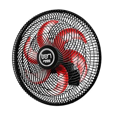 Tron Ventilador Oscilante de Parede, Preto/Vermelho, 140 W