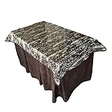Genérico Ropa Chenilla de Mesa Camilla Rectangular (Chocolate) con 8 Pliegues - Incluye tapete - Varias Medidas - Falda Mesa Camilla, Ropa Chenilla (120 x 70 cm (72 cm de Alto))