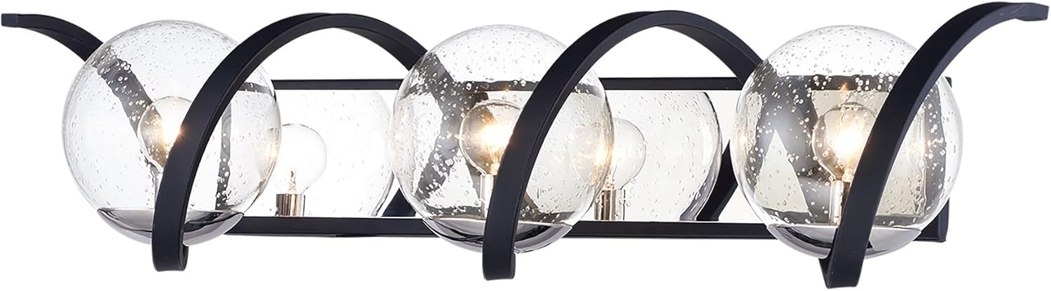 Maxim Lighting 35106CDBKPN Curlicue-3 Light Bath Vanity-30 Inches Wide by 7 inches high