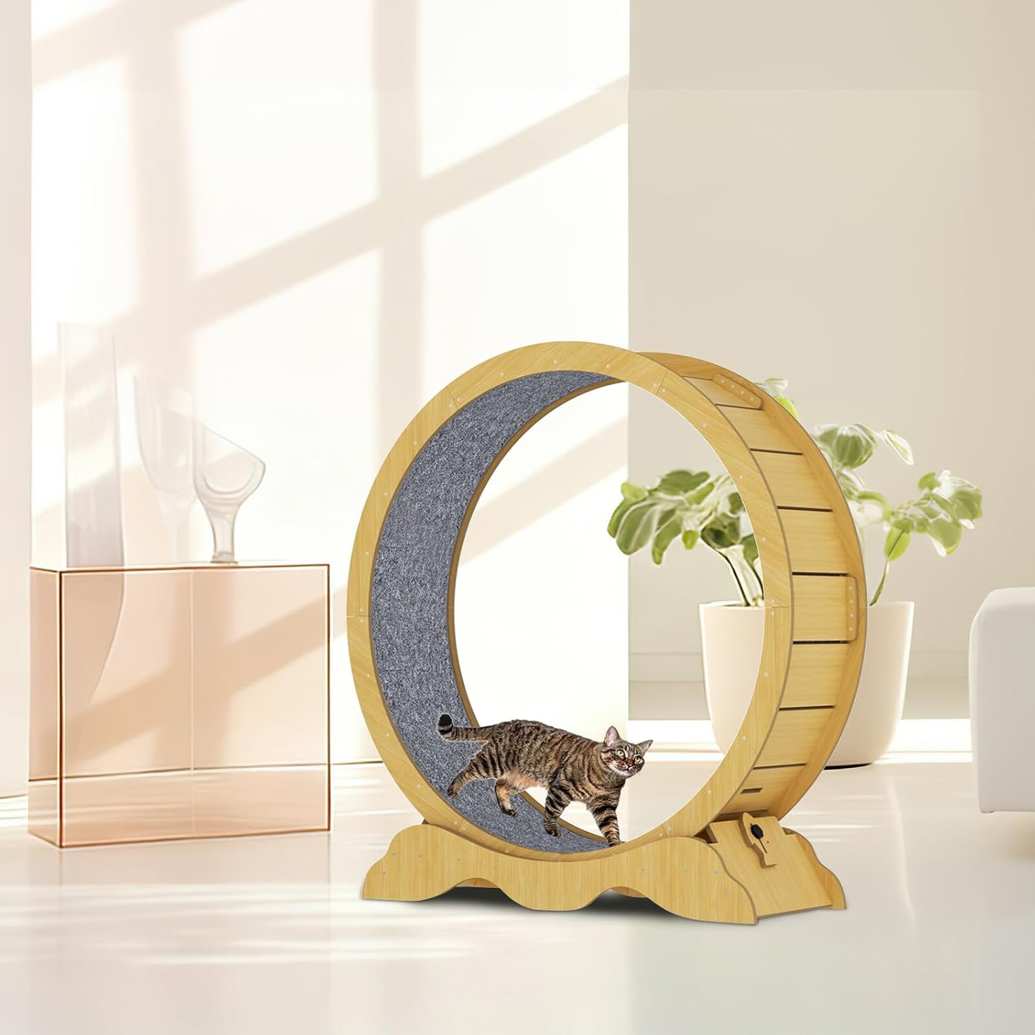 Cat Exercise Wheel Felt Pad Replacement, Wear-Resistant Anti-Skid Cat Mat Cushion for Home Use Running Wheel, Small Size Scratch Mat for Kitty Treadmill Accessories