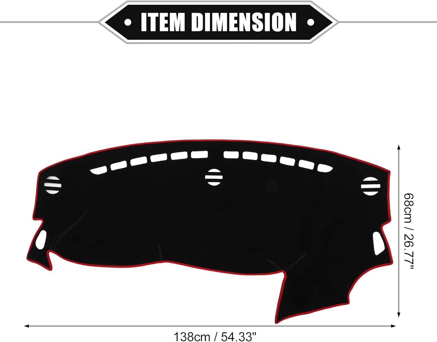 Dashboard Cover Compatible for Dodge Dart 2013-2016, Nonslip Polyester Red Dash Cover Mat Dash Board Protector Cover