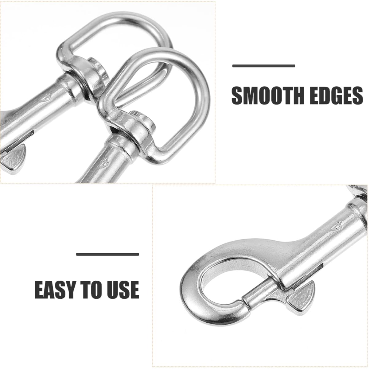 KICHOUSE 2pcs Stainless Steel Spring Hook an Fittings Snap Hooks Heavy Duty Hooks Bolts Dog Leash Hooks Dog Leash Clip Pet Leash Hooks Snap Hook for Pet Leash Double Ended Snap Clips