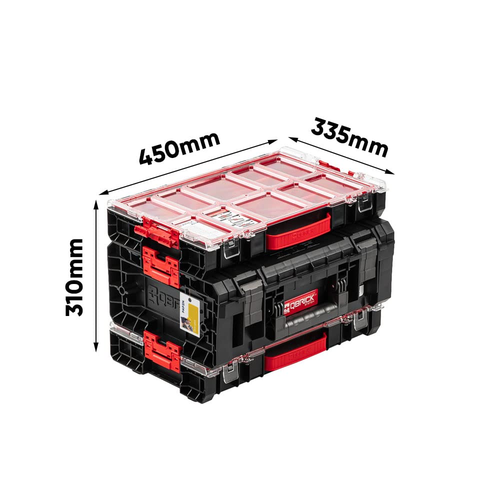 Werkzeugkasten SET PRO-Series 3in1-45 x 31 x 33,5cm - Werkzeugkoffer Toolbox und Zwei Sortierkästen - Werkzeugkiste Organizer Sortimentskasten Kleinteilemagazin Premiumklasse