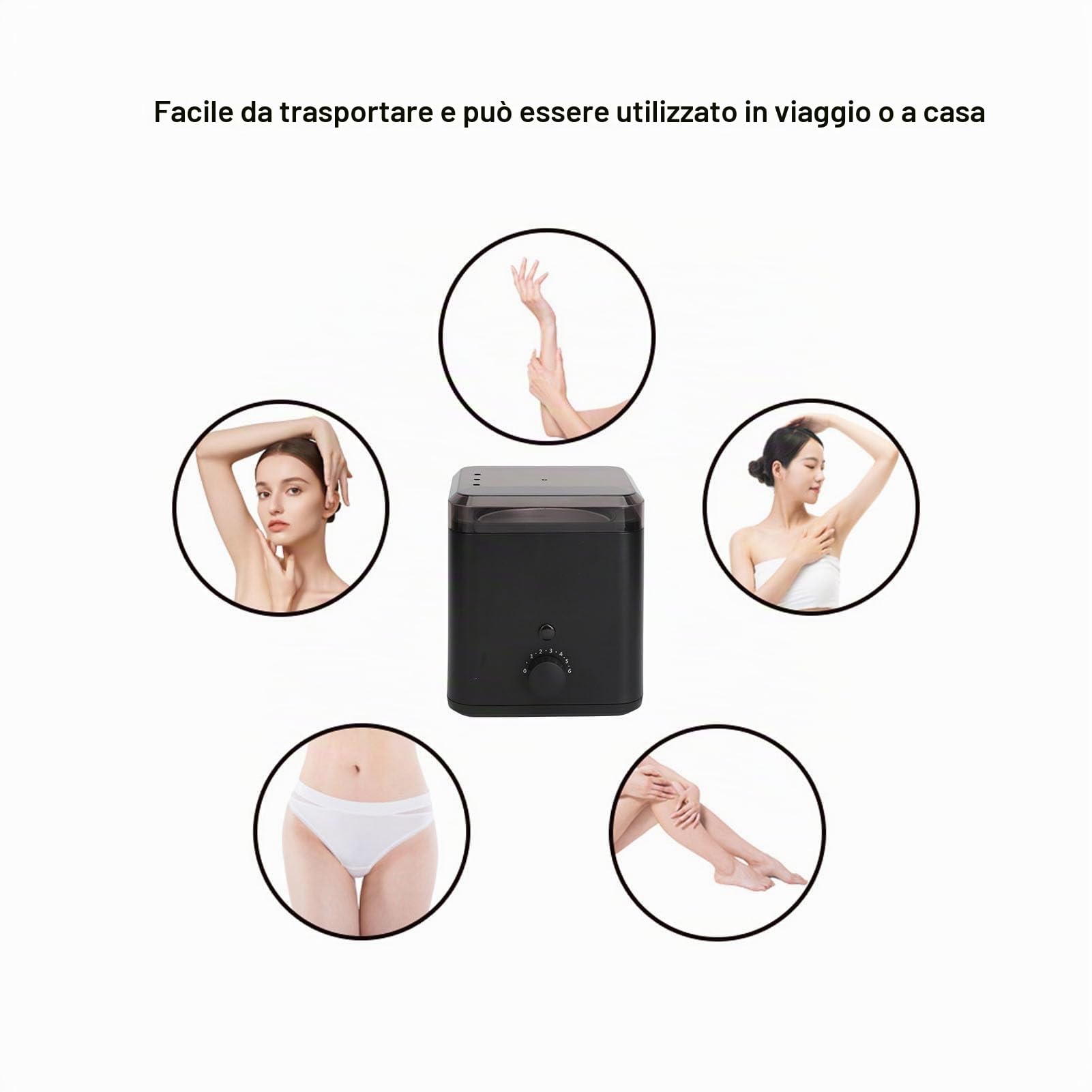 Scaldacera per Cera Brasiliana, Scaldacera Professionale per Depilazione, Scaldacera Portatile (Spina europea 220V)