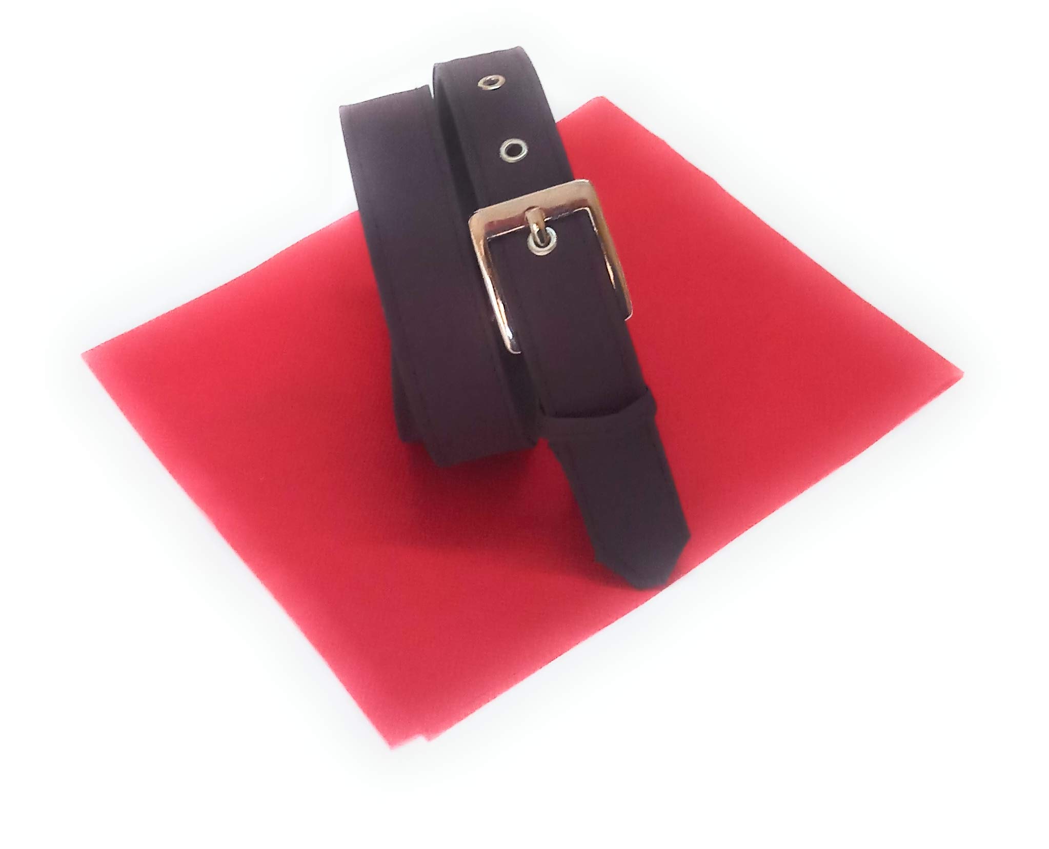 women's DENIM MATERIAL JEANS WINE COLOR BELT-picture-50