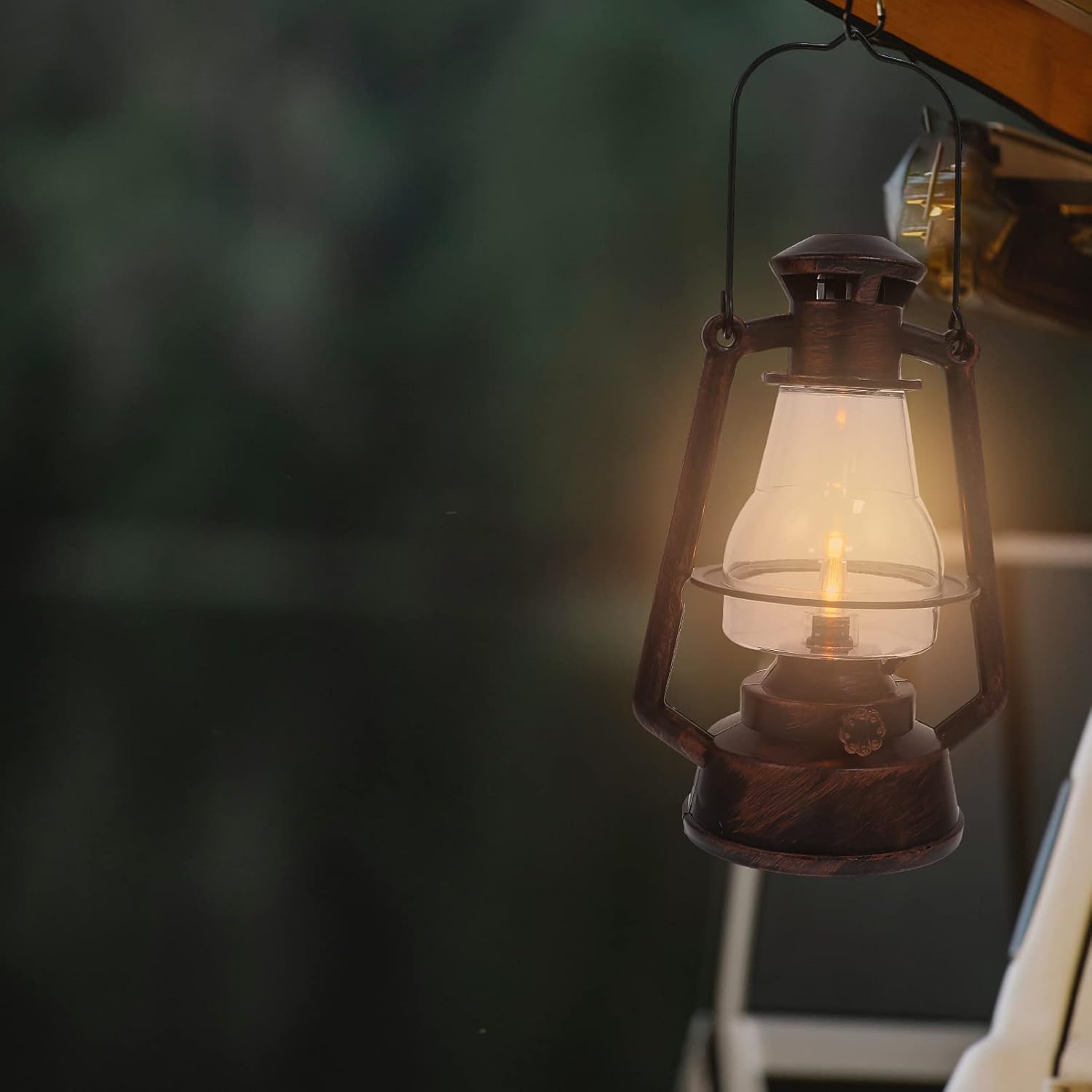 Uonlytech 1pc Emulational Flame Candle Lamp Vintage Outdoor Lantern for Camping and Decorative Use Portable and Easy to Clean Flickering Light