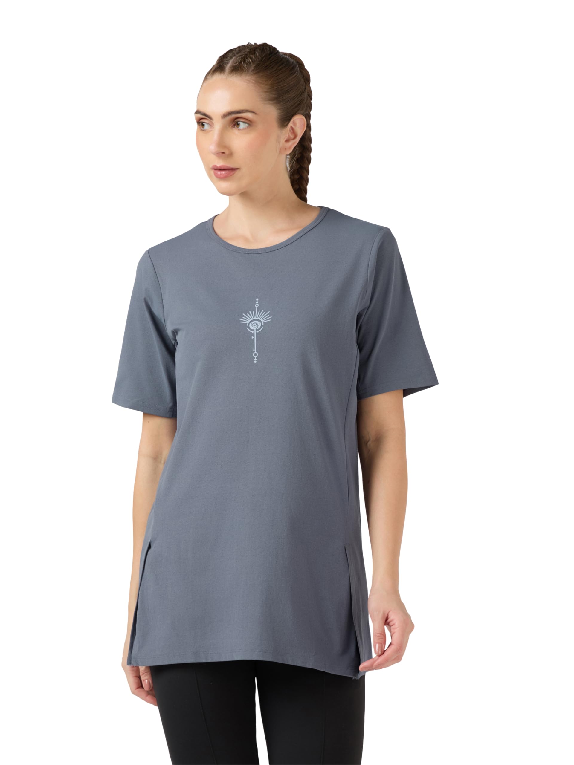technosport Women Soft Stretch Halfsleeve Yoga T-Shirt Odourfree Breathable UV Protection-picture-19