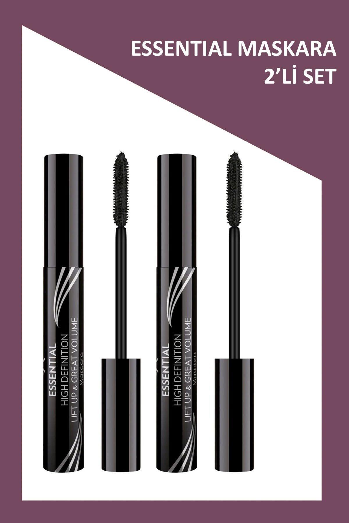 Golden Rose Essential High Definition & Lift Up&great Volume Mascara Black - Hacim Veren Maskara 2'li Set