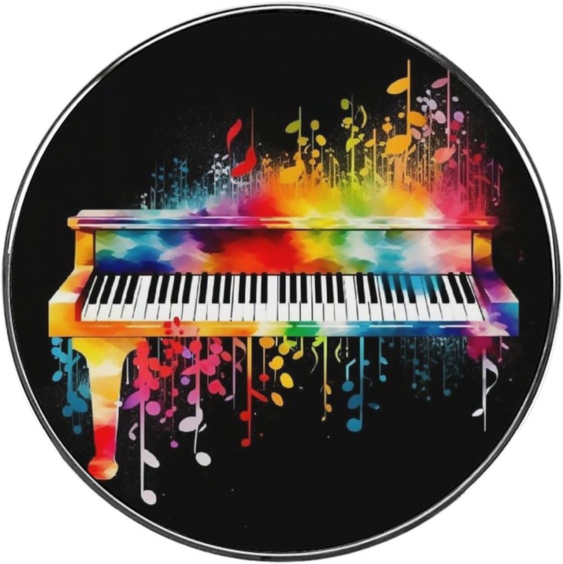 Colorful Piano Keyboard Music Fridge Magnets Cute Decorative Refrigerator Magnetic Stickers Round Office Magnet Decoration Decor Accessories for Whiteboard Office and Cabine