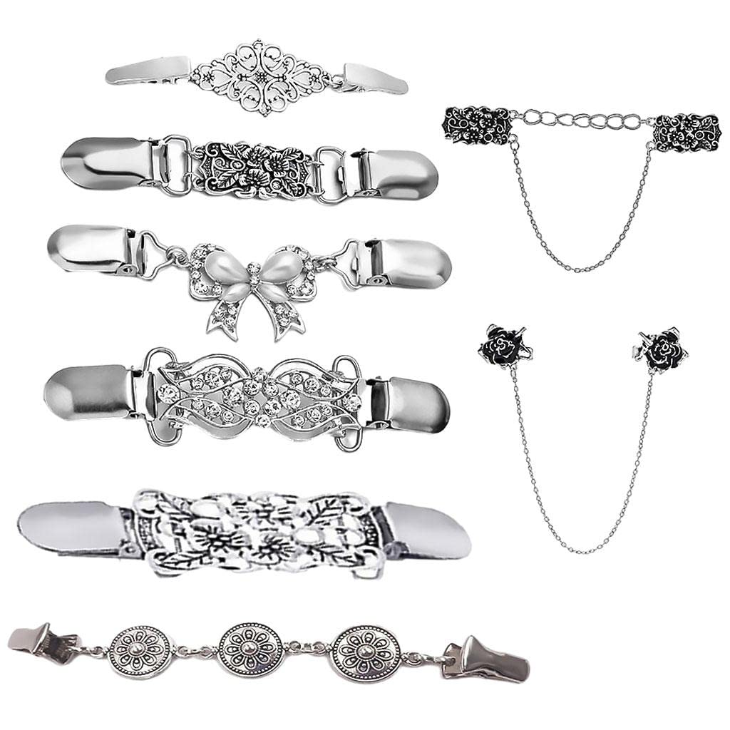 Sweater Clips Dresses Collar Retro 8 Styles Shawl Chain Clips for Gift Women |Jewelry & Watches | Fashion Jewelry | Pins & Brooches-image-45