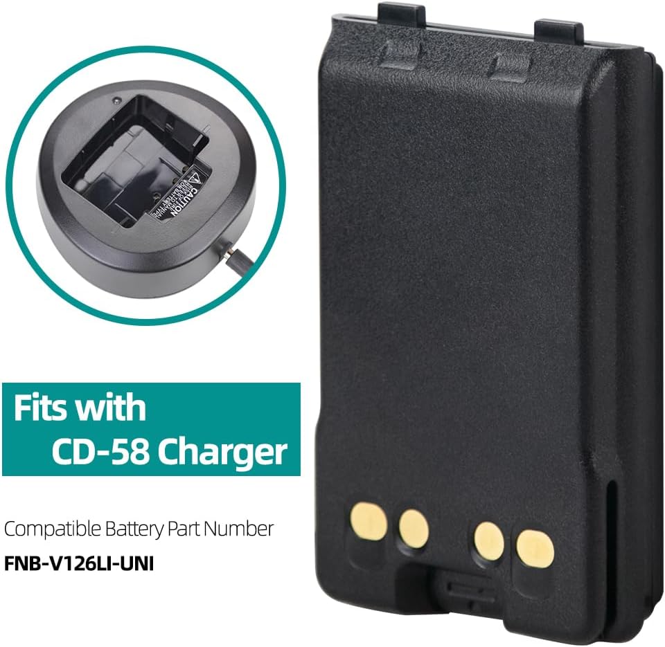 2 Pack FNB-V126LI-UNI Li-ion Battery for Vertex Standard VX-160 VX-180 VX-414 VX-417 VX-424 VX-427 VX-410 VX-420 Radios Rechargeable Battery(2300mAh)