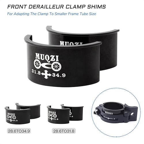 Miniatura 3 de Kit de adaptador de abrazadera de desviador delantero para bicicleta - Compatible con bicicletas de montaña y carretera MTB - Tamaños 28.6, 31.8