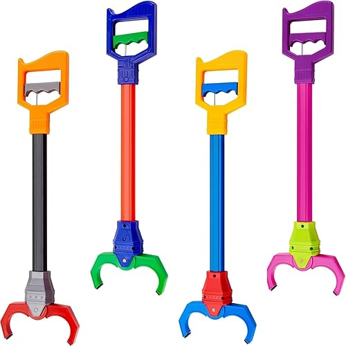 Miniatura 8 de Wokyo Pinza de garra de juguete con brazo robótico largo, aprendizaje temprano, juego de coordinación de ojos y mano para niños, brazo largo de 19