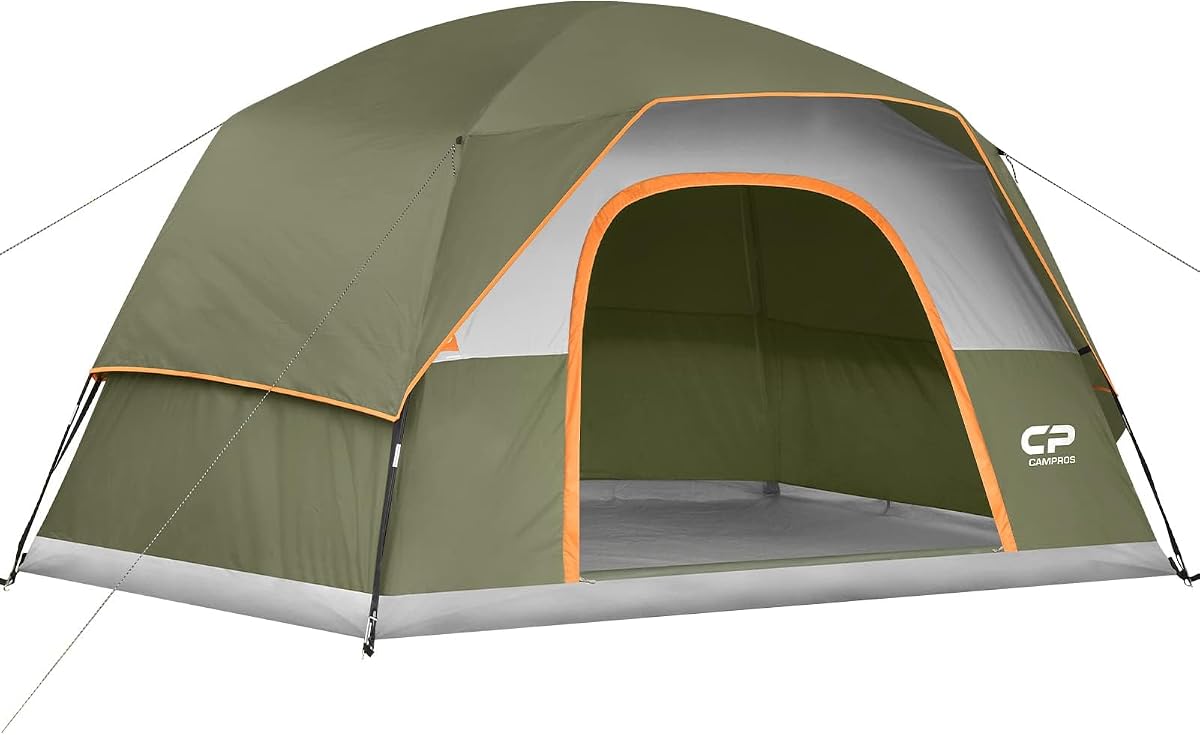 CAMPROS CP Tents for Camping 2/4/6 Person, Waterproof Windproof Dome Tent | Camping Tents with Rainfly Easy Setup in 5 Mins, Portable Tents with Mesh Window & Carry Bag for Outdoor Camping Backyard
