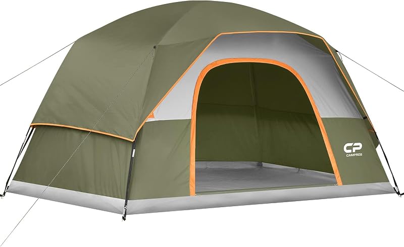 CAMPROS CP Tents for Camping 2/4/6 Person, Waterproof Windproof Dome Tent | Camping Tents with Rainfly Easy Setup in 5 Mins, Portable Tents with Mesh Window & Carry Bag for Outdoor Camping Backyard