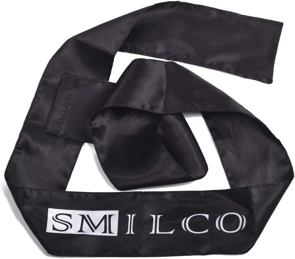 Smilco 2 Pack Hair ribbons Black Satin Edge Laying Scarf Wrap for Hair Edge Wrap Wig Grip Band