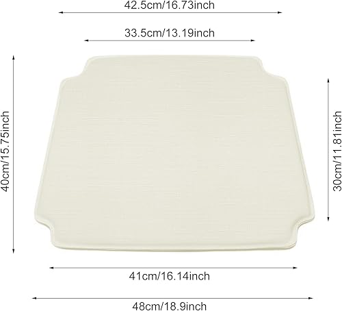 Miniatura 2 de Tomile Wishbone - Cojín para silla, cojín para silla Wishbone, acolchado de lino duradero para sillas de comedor estilo Hans Wegner (blanco)