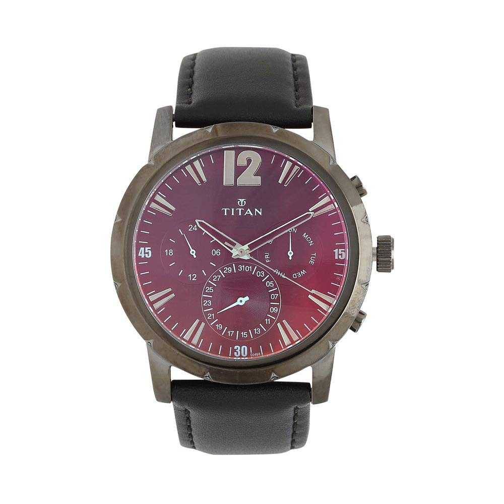 Titan Men Leather Iridescent Dials Analog Grey Watch-Nl90050Ql03/Np90050Ql03, Band Color-Black (B07N48VT8X) Amazon Price History, Amazon Price Tracker