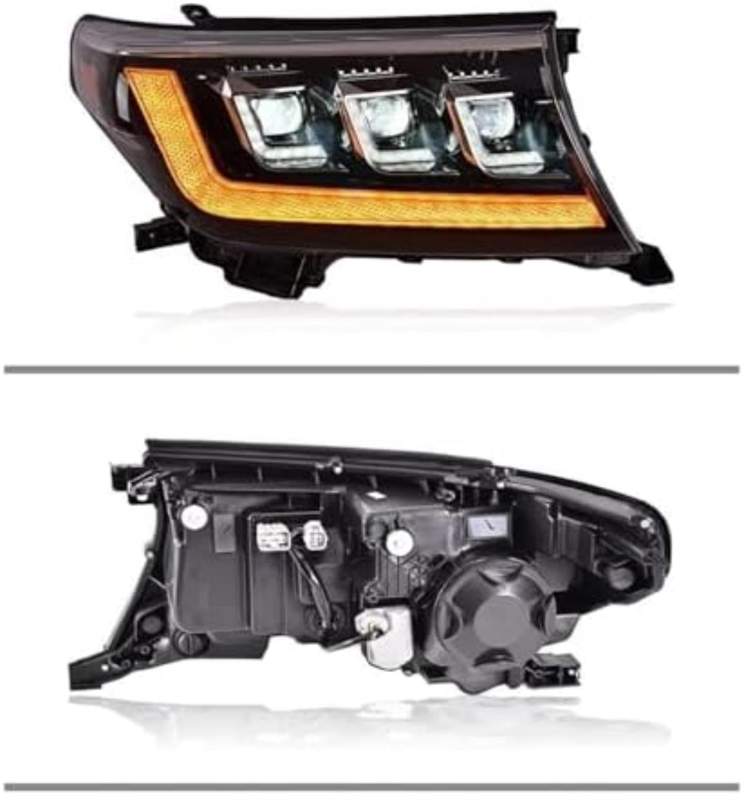 Dla TOYOTA, dla Land Cruiser 2008-2015 montaż reflektorów Drl podwójna wiązka obiektywu sekwencyjny kierunkowskaz przednie lampy reflektor światło Lampka kontrolna lusterka bocznego