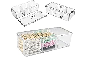 Clear 3-Compartment Drawer Organizer with Lids