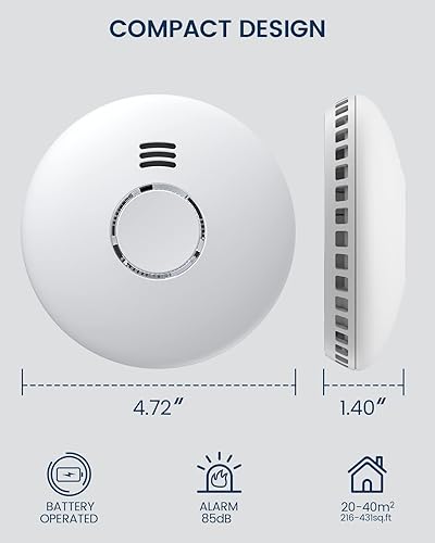 Miniatura 7 de Ecoey Detector de humo WiFi, alarma de humo WiFi con tecnología fotoeléctrica y LED, alarma de humo con función de prueba y silencio y advertencia