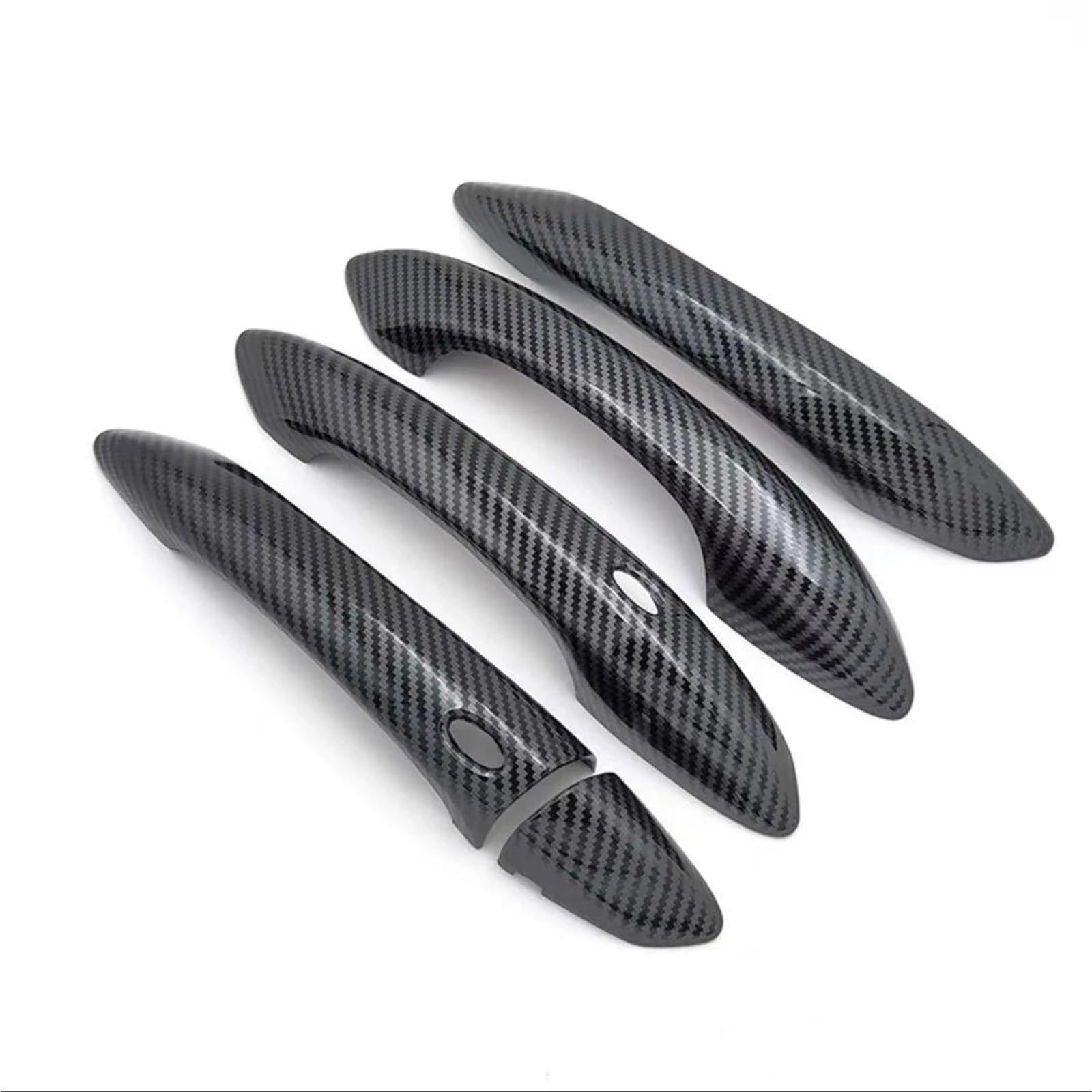 PIWINE for Hyundai for Tucson NX4 2021 2022 2023 ABS Chrome Carbon Fiber Black Car Door Handle Cover Trims Sticker Styling(Carbon Fiber Black)