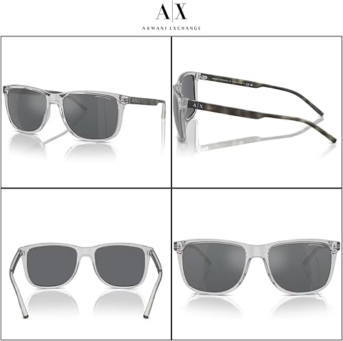 Miniatura 4 de Armani Exchange AX4070S - Gafas de sol cuadradas para hombre + paquete con kit de cuidado iWear de diseñador