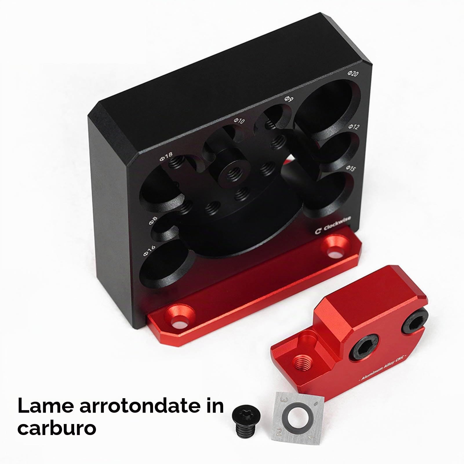 Asixxsix Maker Dowel Regolable Jig, in Lega di Alluminio a 8 Fori Perforazione elettrica fresatura a Bordo Rotondo a ausiliario Strumenti ausiliari con Chiavi in Lama per progetti