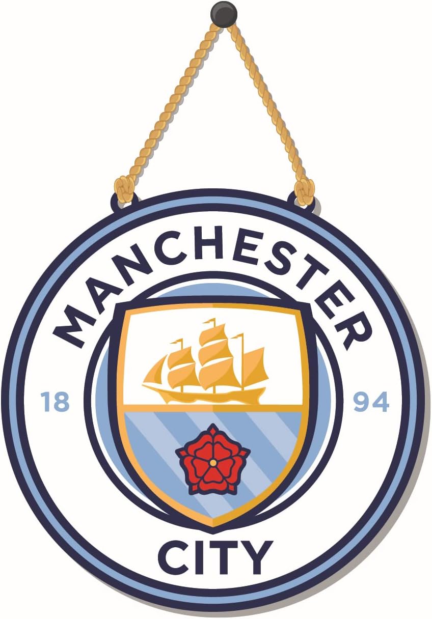Manchester City Wooden Wall Decor | Hanging | Wall Art | Wooden Hanger for Living Room | Bedroom | Kitchen| Office - Home Decor and Gift for him her | Football
