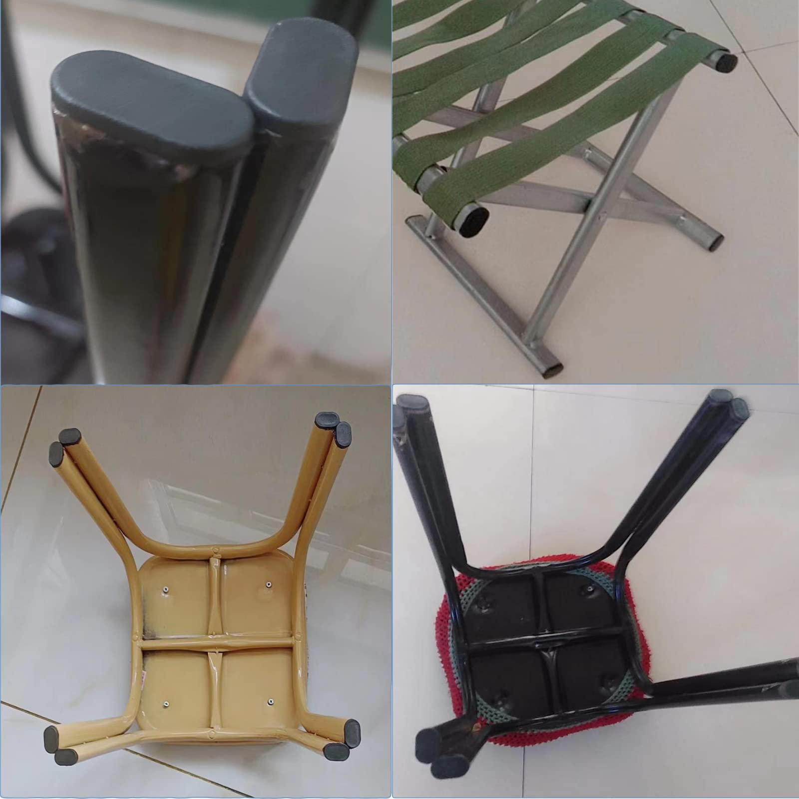 20 tappi ovali per gambe della sedia, 20 x 40 mm, ovali, per sedie, da tavolo, per tubi ovali, in plastica
