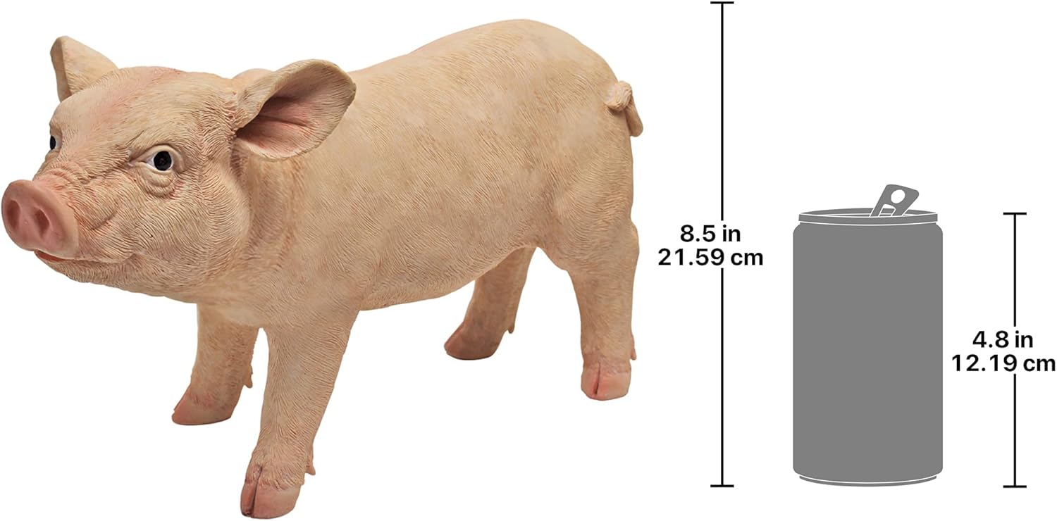 Design Toscano Piggy Garden Statue Porker, Multicolored 6.5"Wx15.5"Dx8.5"H
