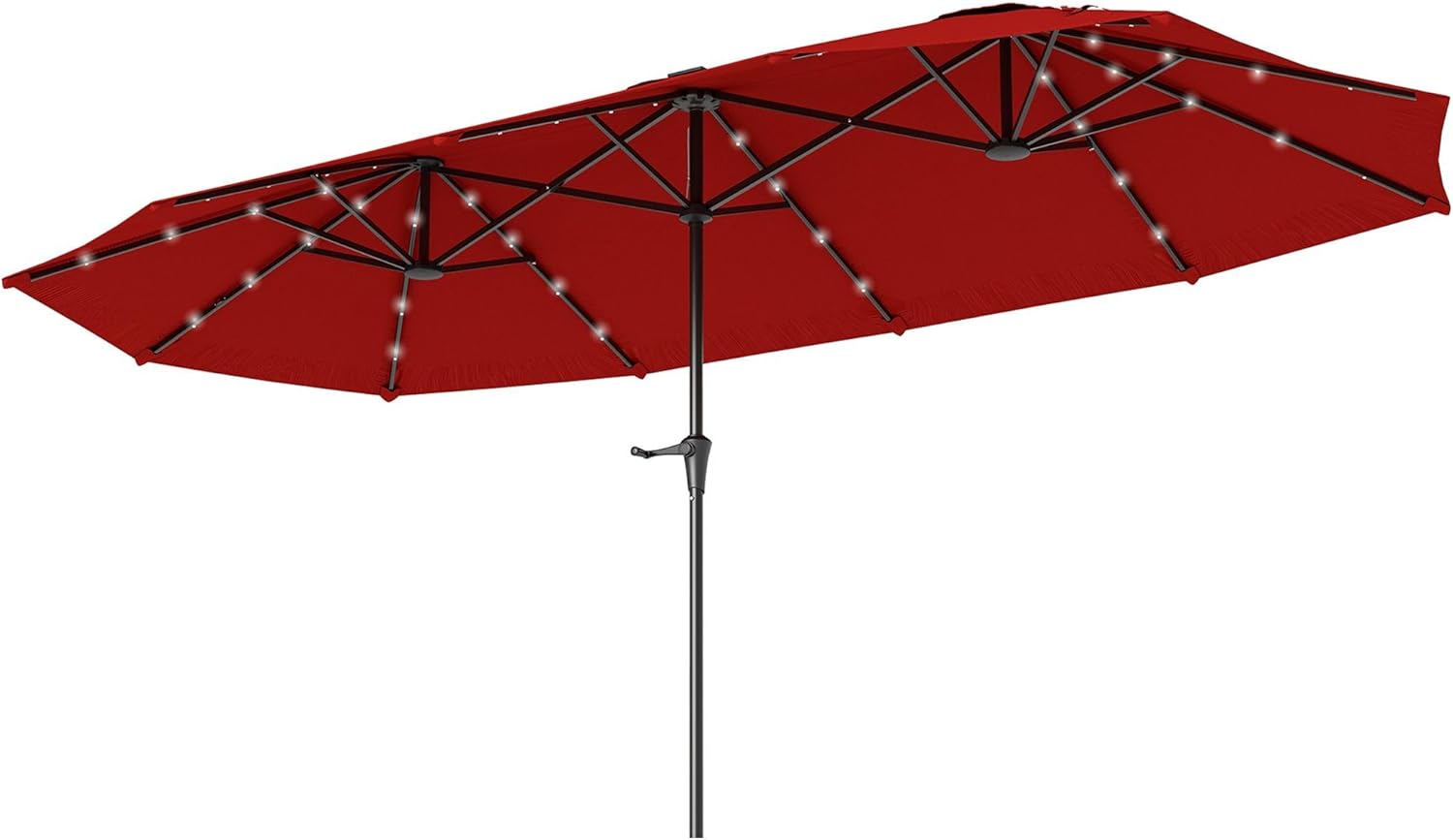 Outdoor Patio Umbrella with Solar Lights