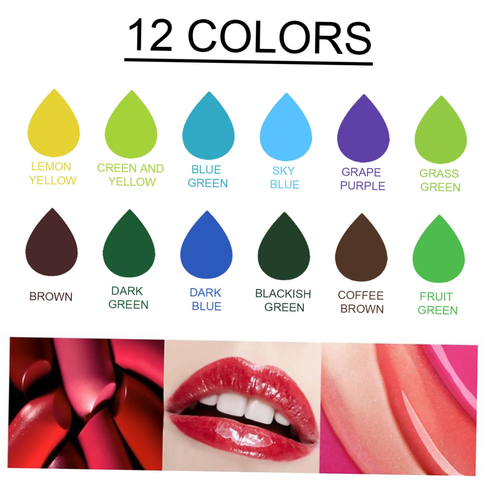 Selbstgemacht Lipgloss Pigment 12 Stück mit Vitamin C, Weiß
