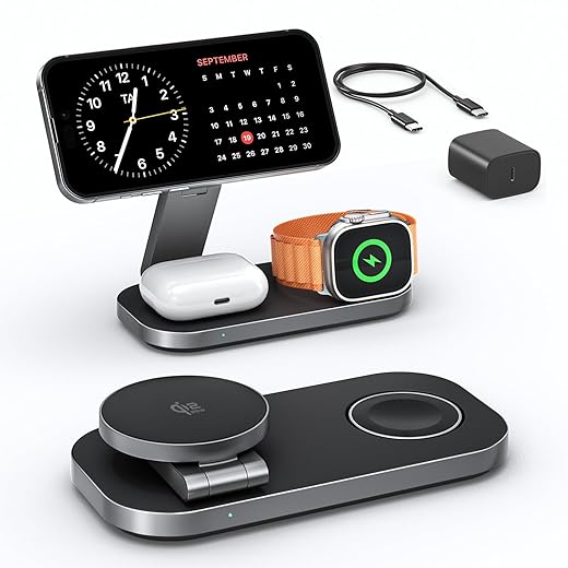 25W Qi2 Foldable 3-in-1 MagSafe Charger