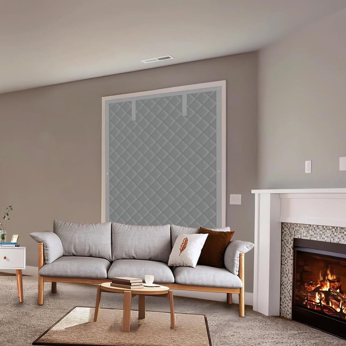 Rideau Thermique Isolant Anti Froid en d'hiver, Kit D'isolation de Fenêtr, Couverture de fenêtre en tissu Oxford, Coupe-Vent, Imperméable, Isolant Phonique(Noir,195x175cm)
