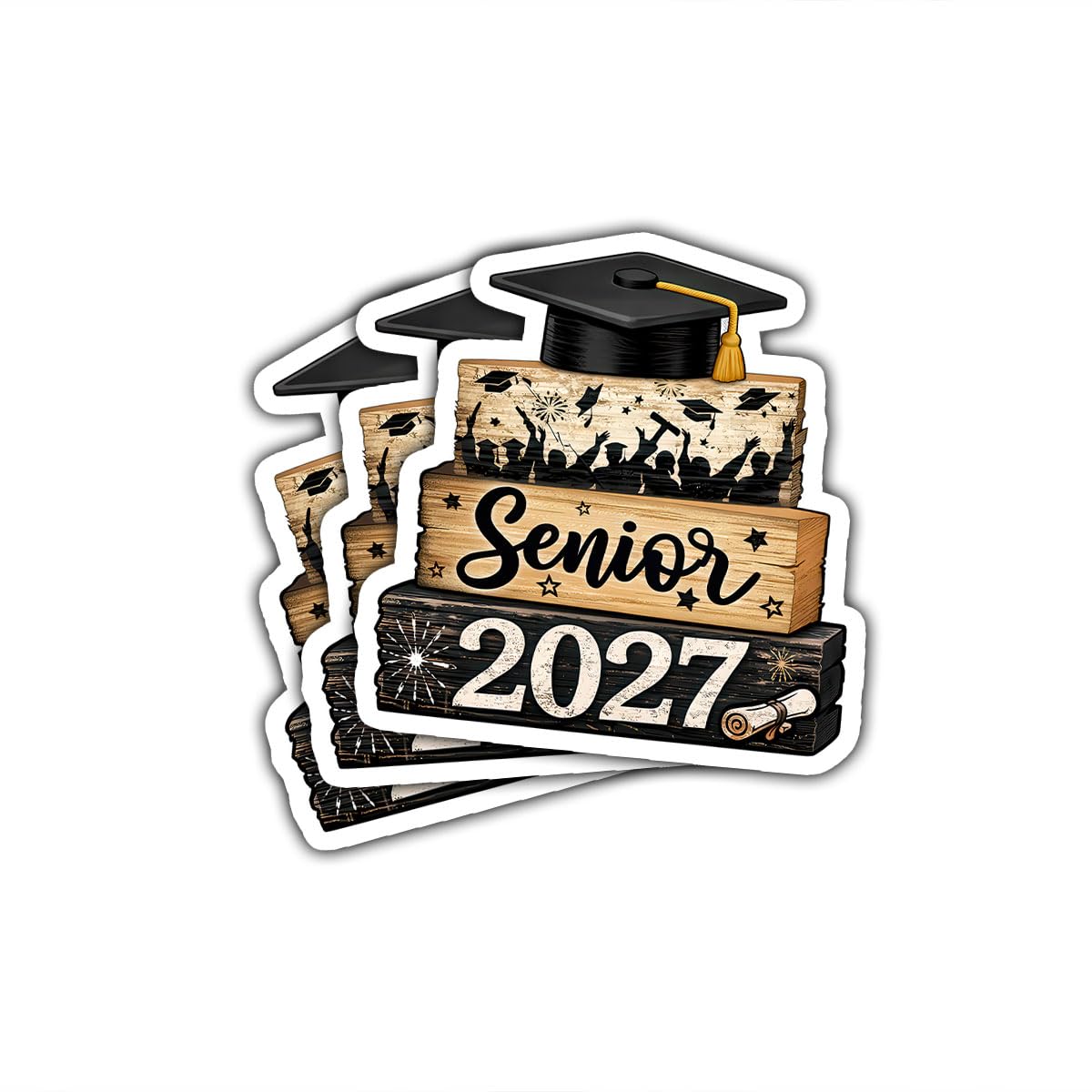 Autocollants de remise de diplôme 2027 pour diplômés - Décorations en vinyle pour ordinateurs