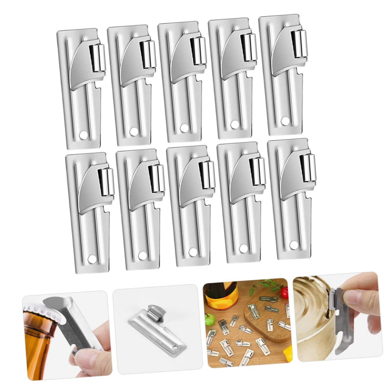Amosfun 5 Juegos Abrelatas De Acero Inoxidable Abridor De Botellas De Contador De Cerveza Abrebotellas Automatico Abrebotellas Cerveza Destapador De Cerveza Abrelatas De Mano 10 Uds * 5