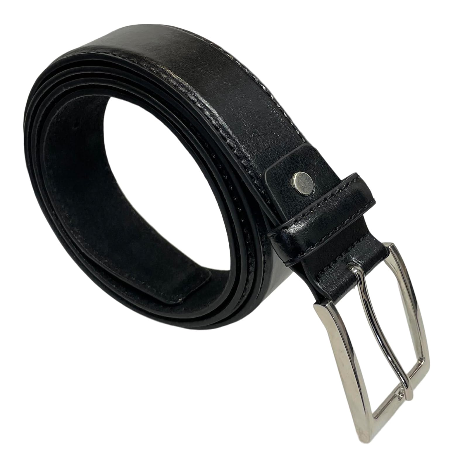 Men's Leather Belt, Trouser Belts for Men, 1.25" or 1.5" Wide, Stylish Belt for Special Occasions or Work (Black, Medium 1.25" Wide)