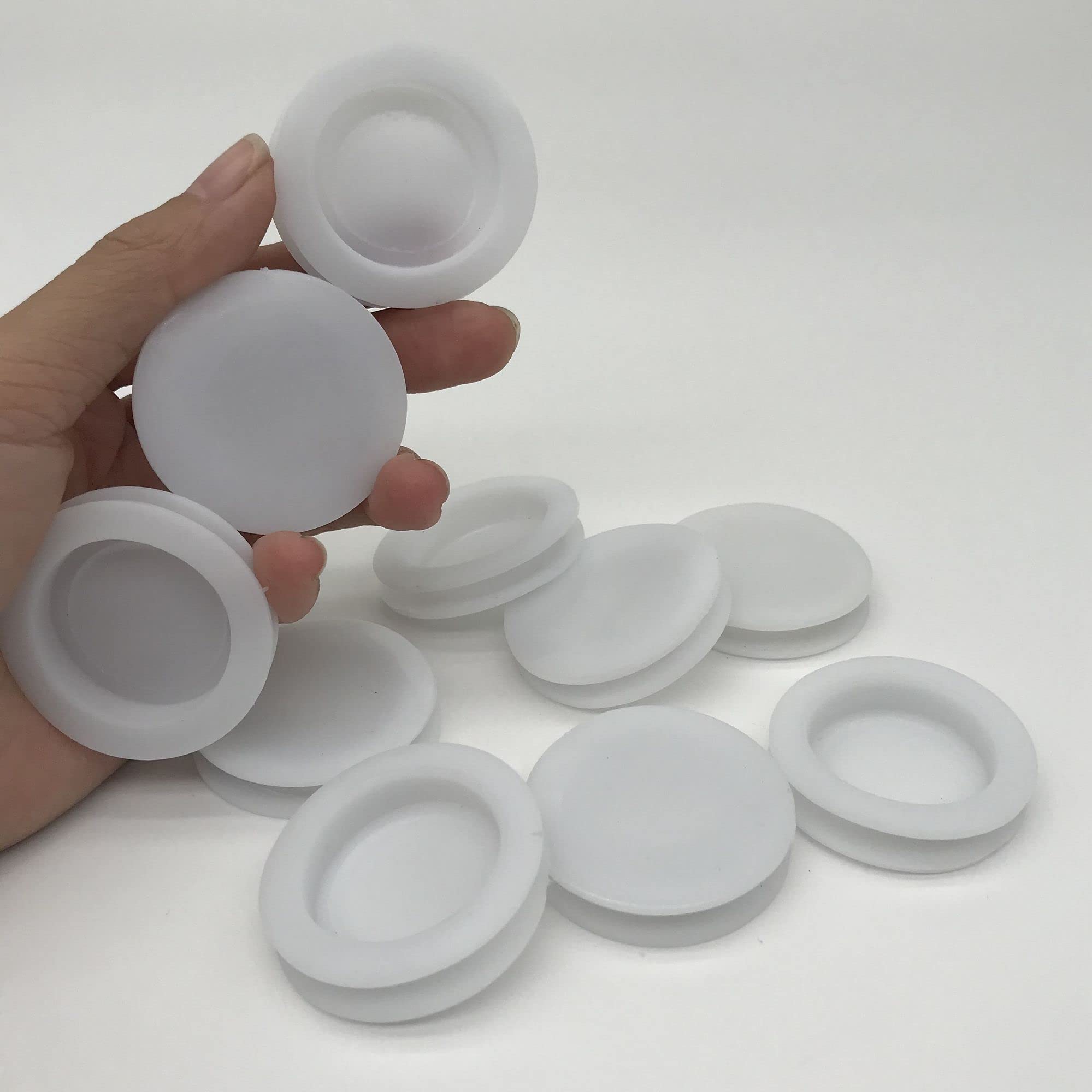 White Piggy Bank Plug - Replacement Bottom Cover, Plastic Round Plug (OD:42mm ID:33mm)
