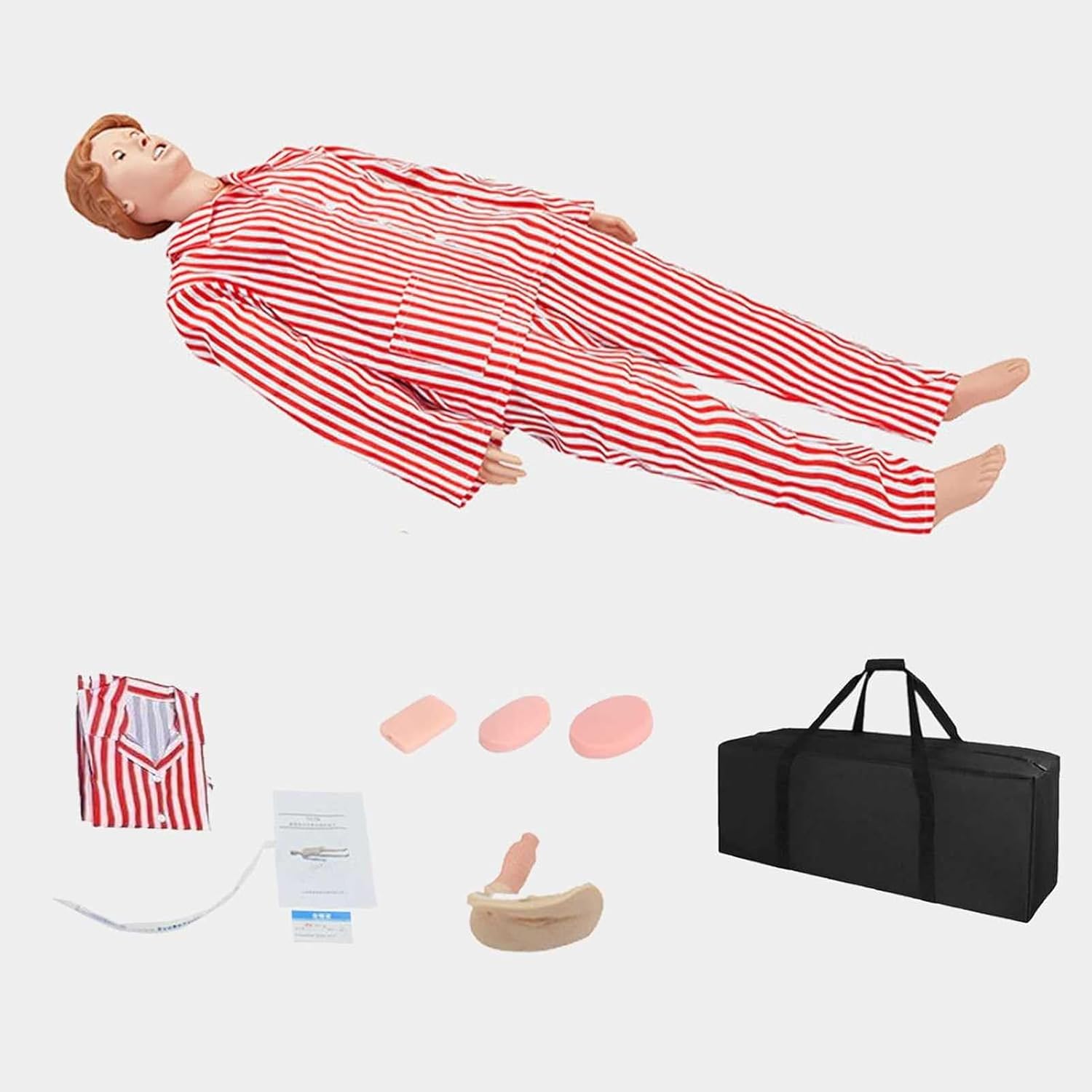 Patient Care Nursing Manikin, 5.08ft Life-Size Full Body CPR Human Manikins with 3 Muscle Module & Patient Gown & Urinary Catheter for Can Be Done 25 Item Basic Nursing Operations