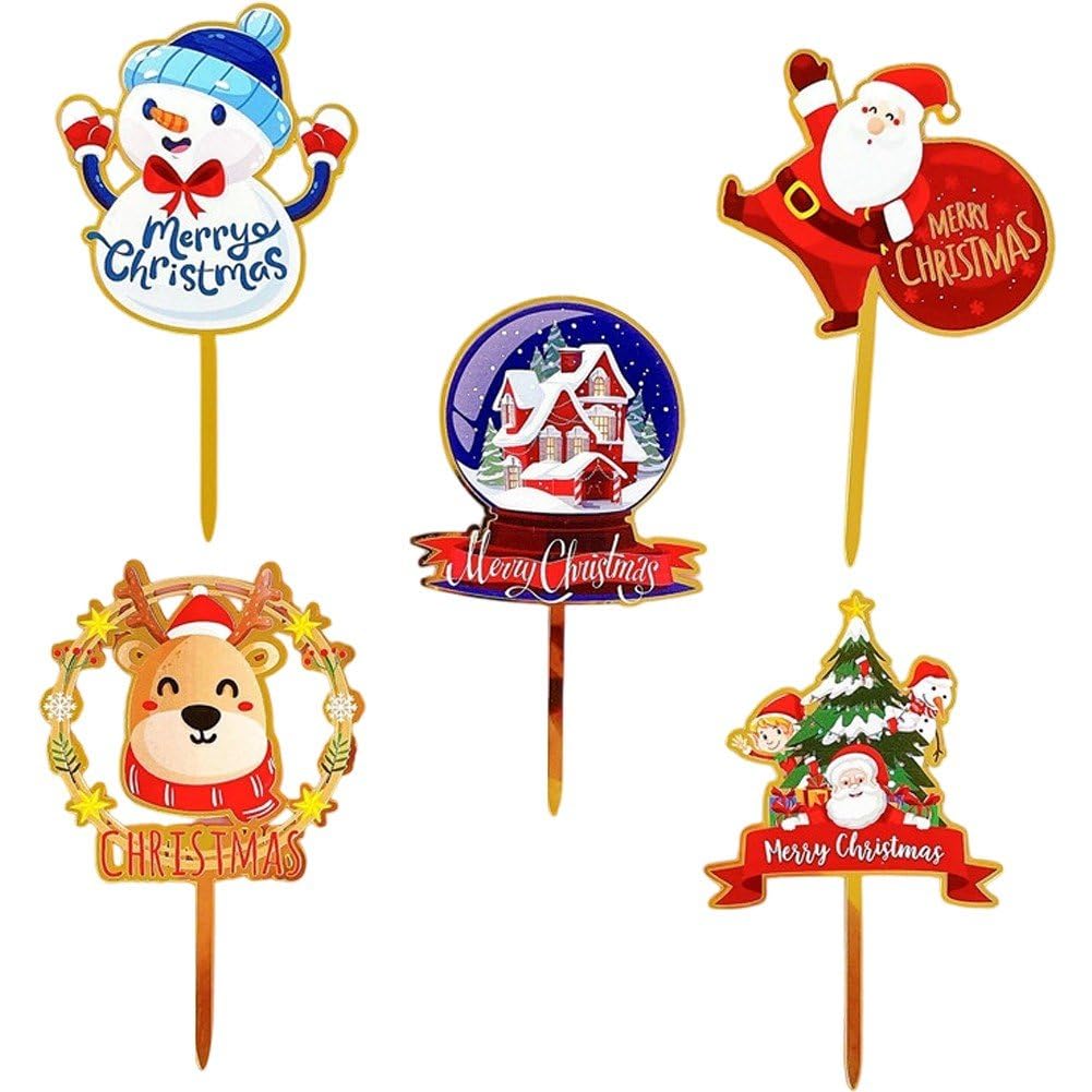 Wesołych Świąt ozdoba na tort Święty Mikołaj Boże Narodzenie ozdoba na tort Wesołych Świąt dekoracja tortu Cupcake Topper do domu Nowy Rok Party