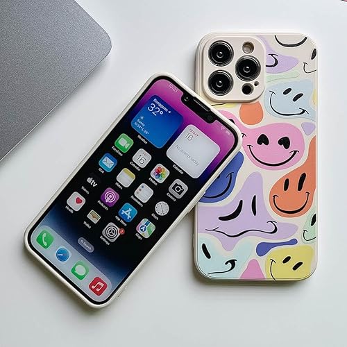 Miniatura 5 de KERZZIL Elegante funda de teléfono con diseño de amor sonriente compatible con iPhone 15 Pro, fundas femeninas de silicona líquida suave, funda