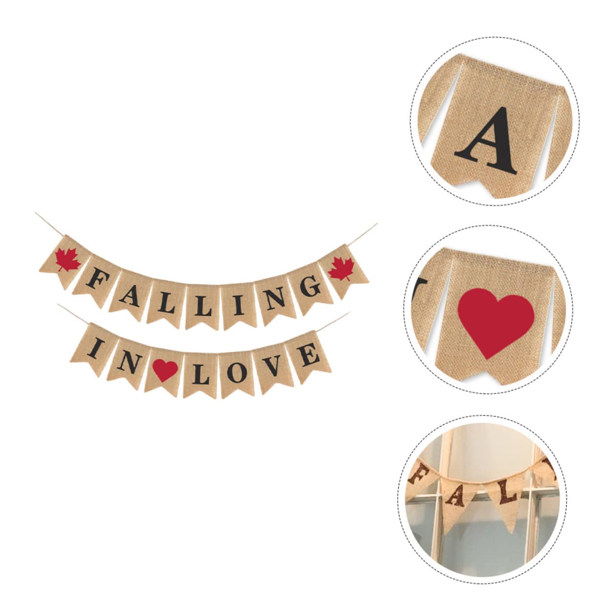 TOPBATHY 3stücke Hochzeitsbanner Aus Leinen Dekorative Wimpel Für Hochzeiten Feiern Handmade Khaki Für Garten Innenräume Für Hochzeitsfotos Rustikale Eleganz