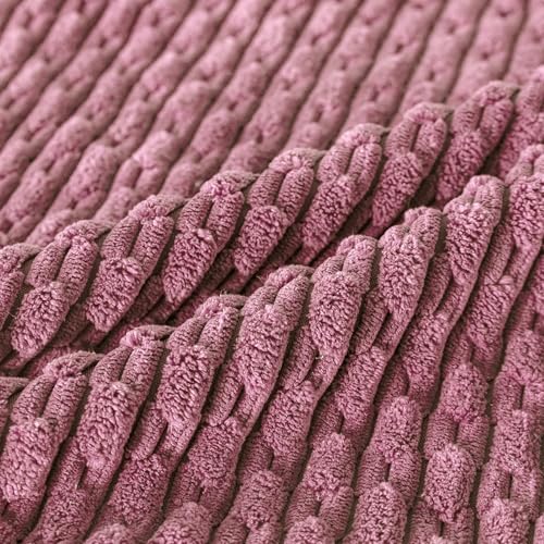 Set of 4 Pink Decorative Throw Pillow Covers 20x20 Inch Corduroy Pillow Covers for Bed Couch Sofa Living Room Soft Square Cushion Cases