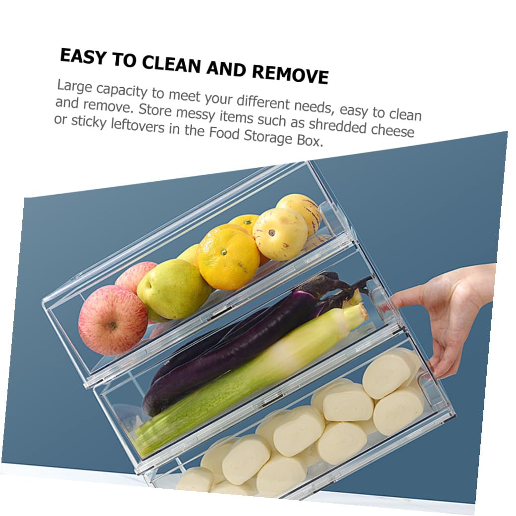 BESPORTBLE Caja Organizadora y Fácil de Extraer Gran Capacidad para Refrigerador de Pet Almacenamiento Ordenado para Frutas y Sobras en Cocina o Frigorífico