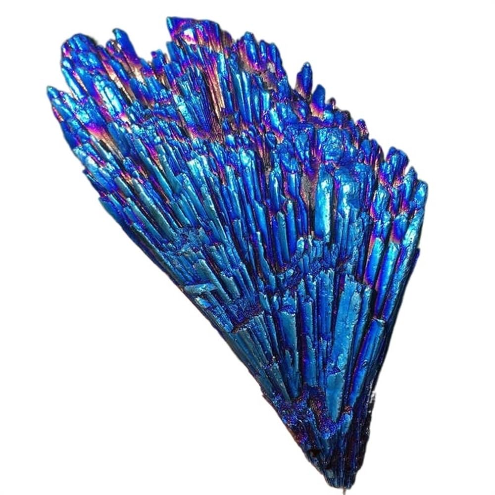 KCDFDVJFBM Aura Rainbow Kyanite Titanium Peacock Feather Quartz Crystal Stone Cluster Decor Ornaments (Color : 1Pc)
