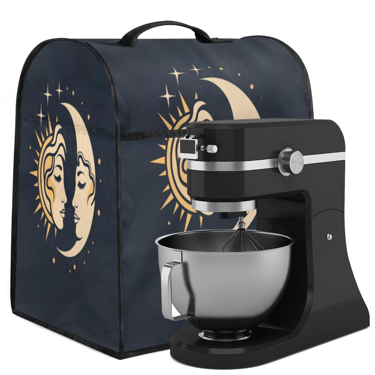 Coffee Maker Cover Bohemia Sun Moon Kitchen Appliance Covers Small Appliance Covers Blender Cover Juicer Cover Dust Covers for Kitchen Appliances with Top Handle and Pockets,Washable,C996